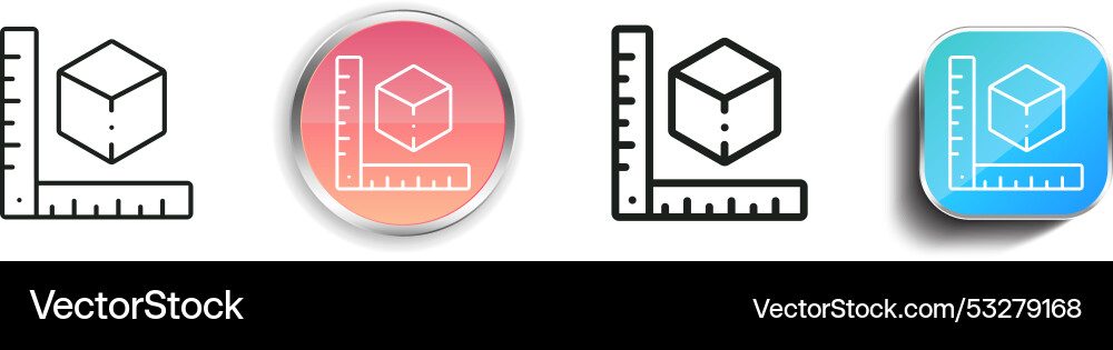 Dimensions icon thin linear regular and button vector image