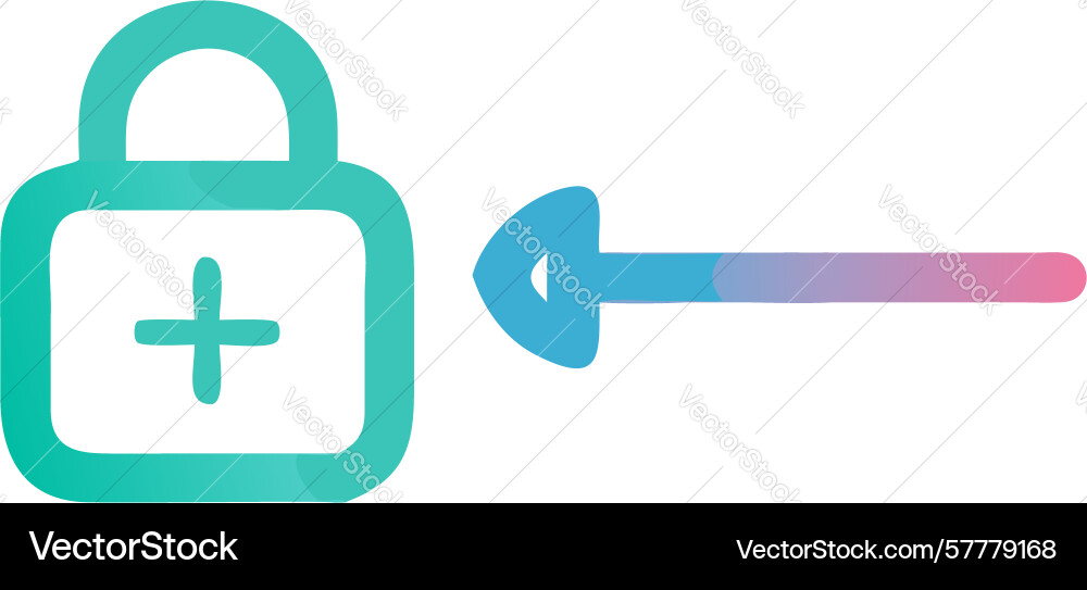 Enhance security access padlock with plus sign vector image