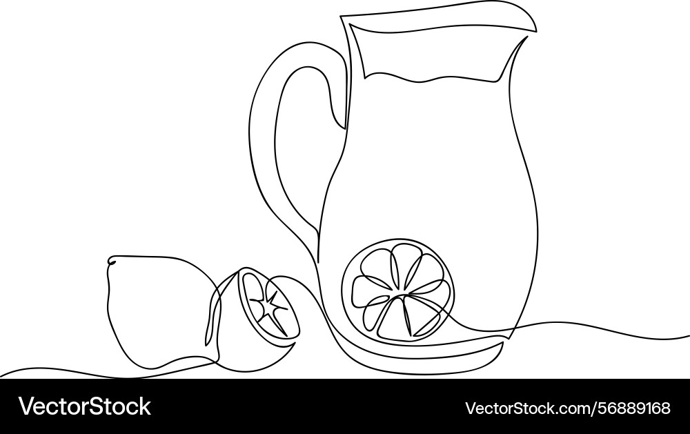 Enjoying refreshing lemonade in a simple line art Enjoying refreshing lemonade in a simple line art Vector Image
