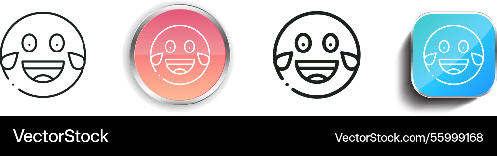 Laughing icon thin linear regular and button Laughing icon thin linear regular and button vector image