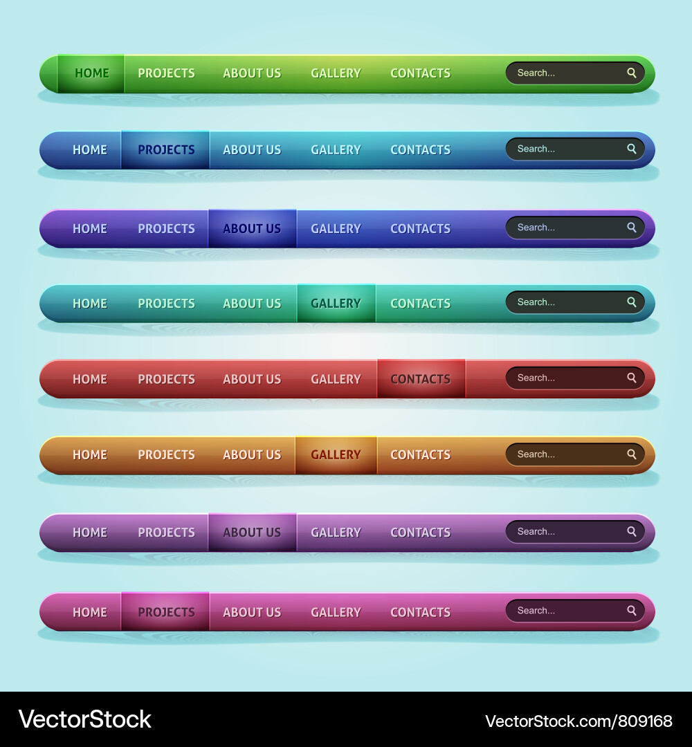 Modern Navigation Bars vector image