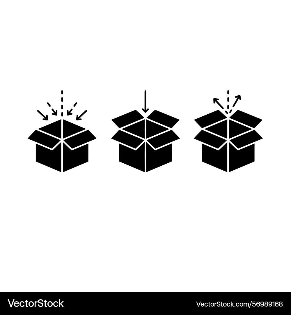 Open Box Eingabe Ausgabe Prozess Icons Open Box Eingabe Ausgabe Prozess Icons vektorbild