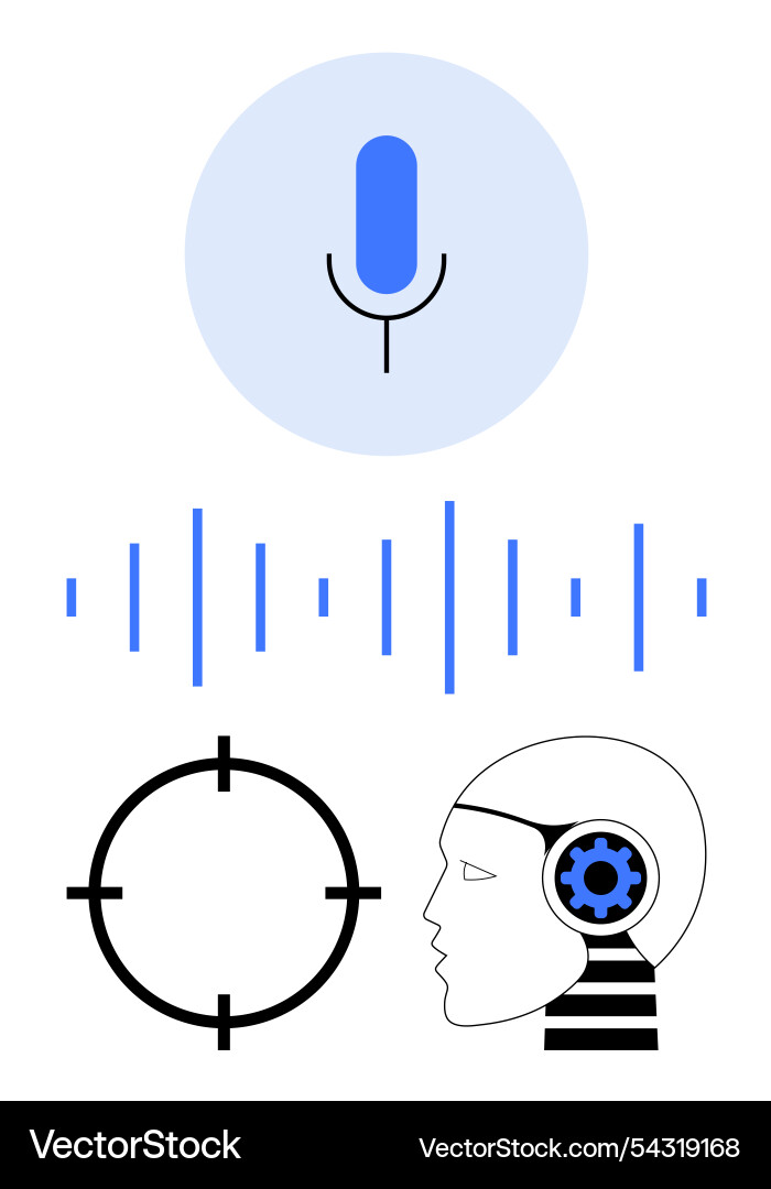 Voice recognition technology with ai integration Voice recognition technology with ai integration vector image