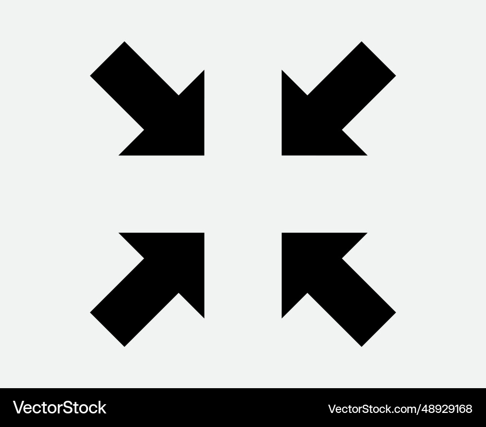 Zoom out icon 4 arrow point gesture Zoom out icon 4 arrow point gesture Vector Image