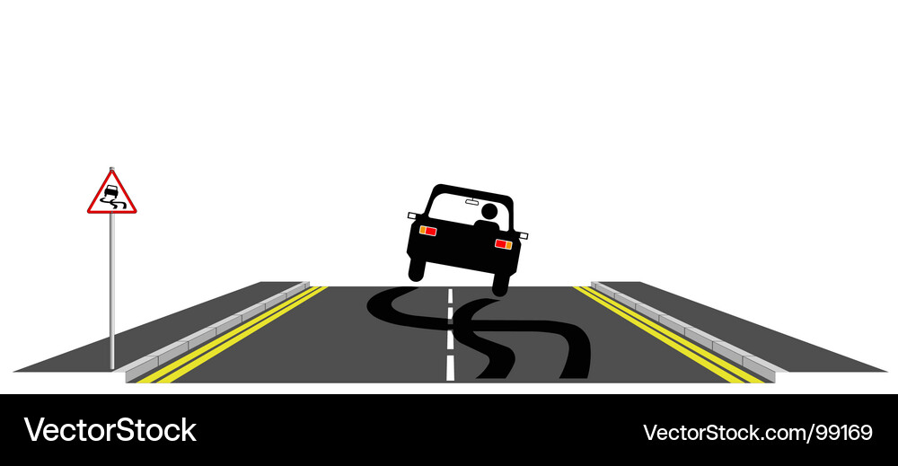 Auto Skid auf Roadway Vektorbild