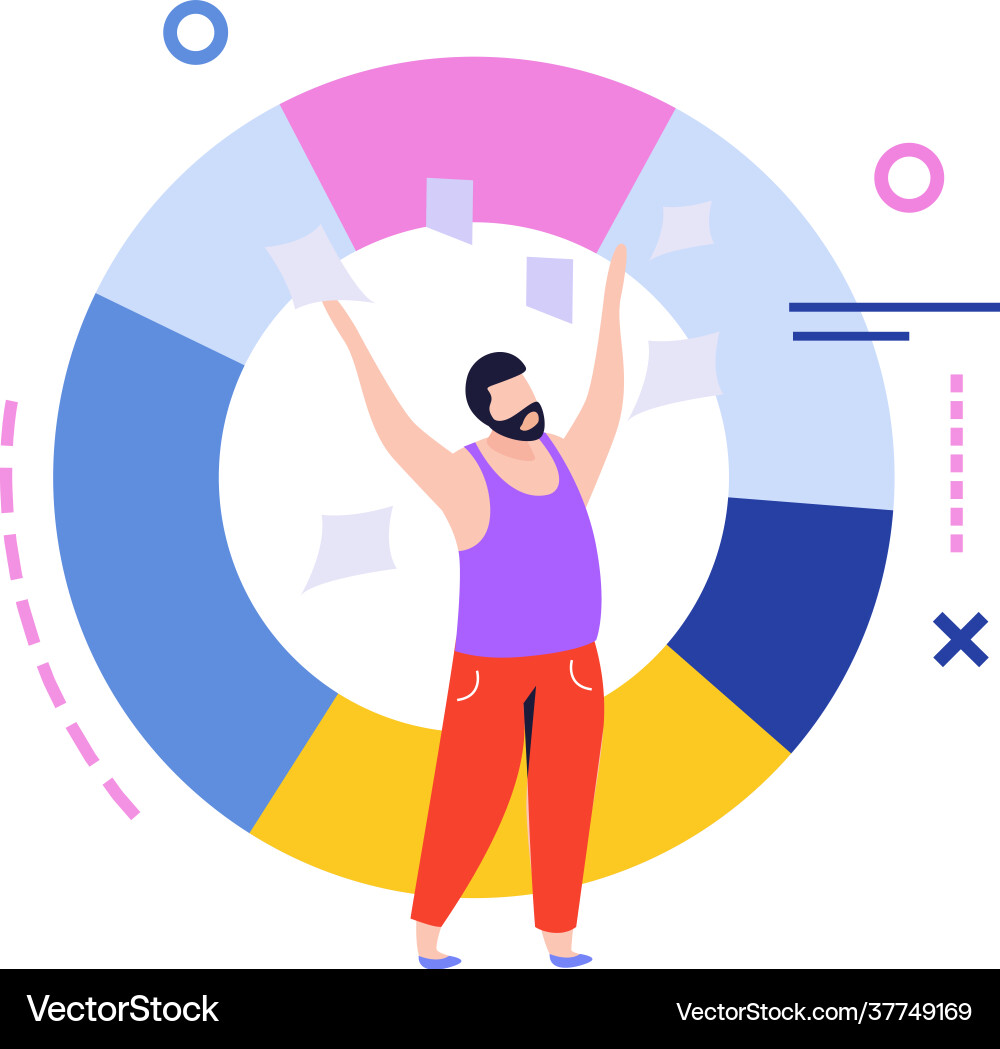 Circle graph data composition Vector Image