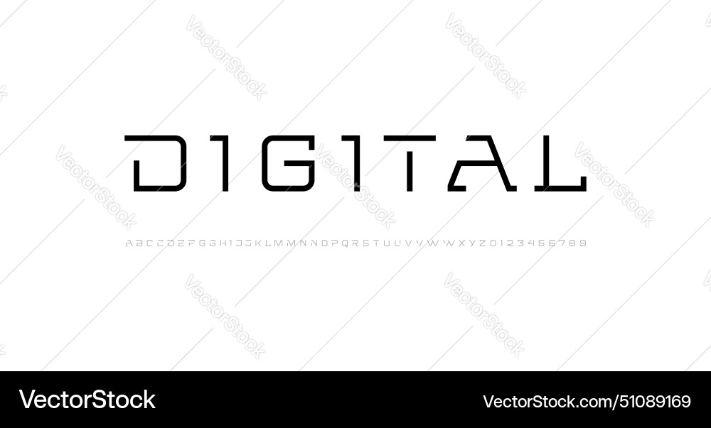Digital modern alphabet speed sport font Vector Image