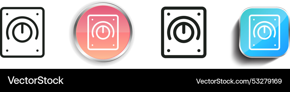 Dimmer icon thin linear regular and button style Dimmer icon thin linear regular and button style Vector Image