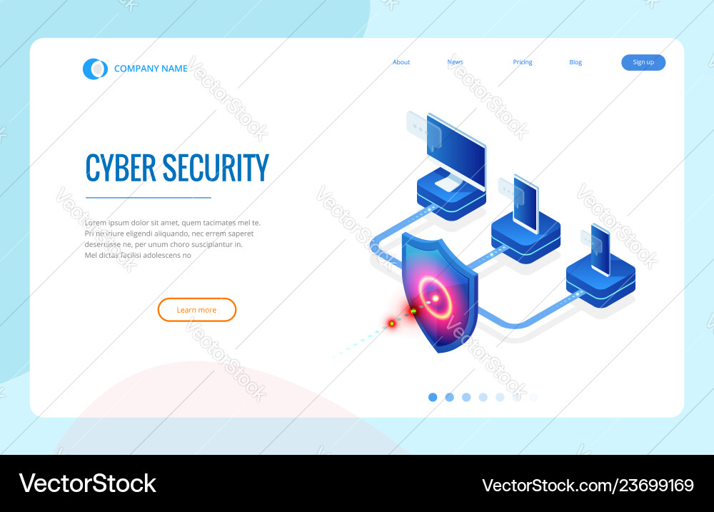 Isometric Network Security vector image