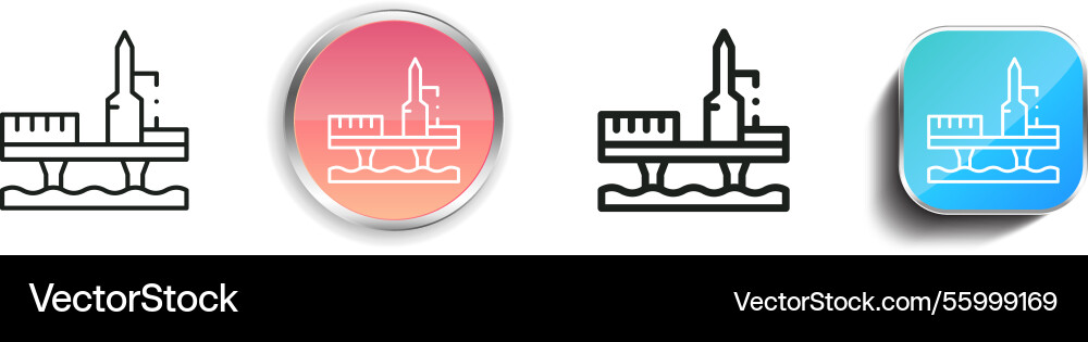Launch icon thin linear regular and button style vector image
