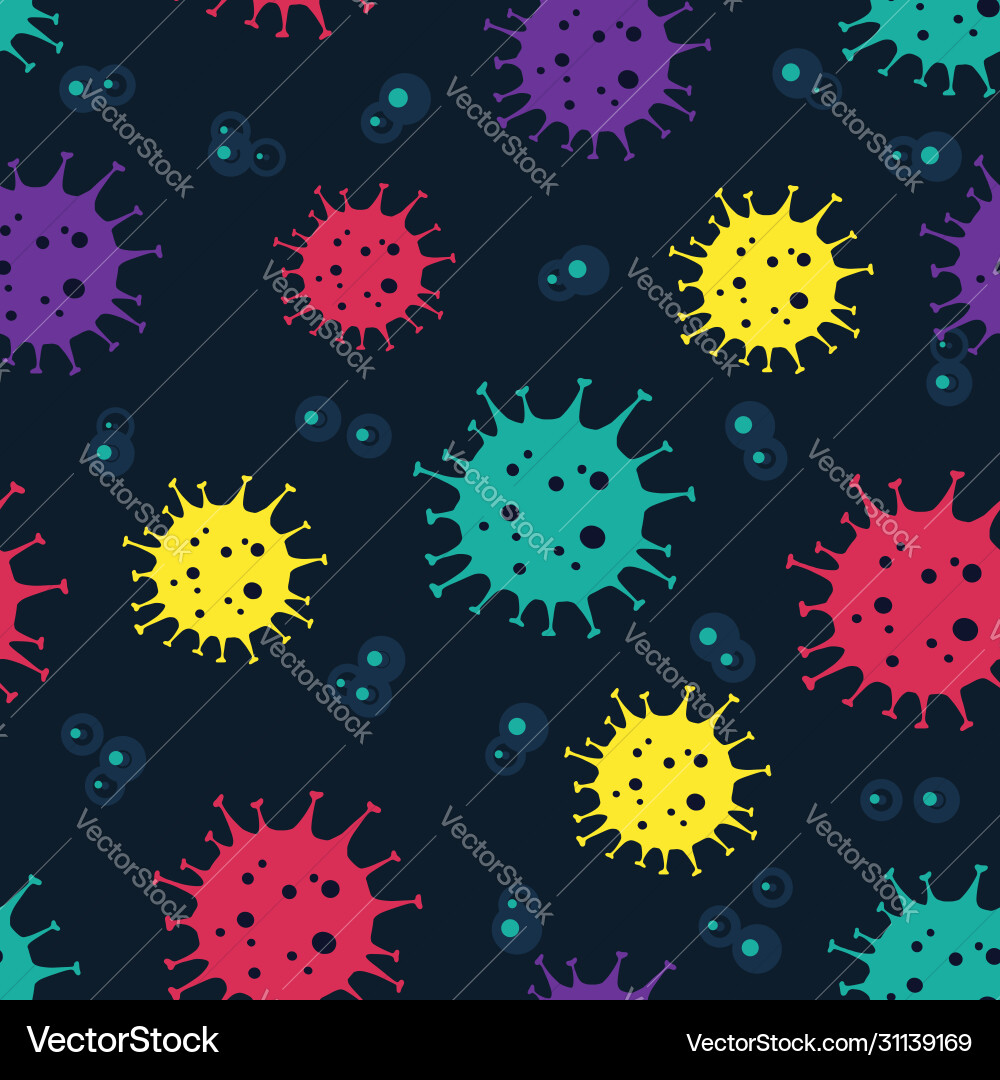Microbe bacteria corona virus medic mask pattern Microbe bacteria corona virus medic mask pattern vector image
