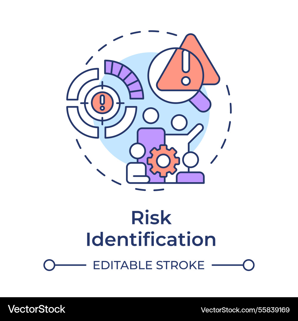Risk identification multi color concept icon Vector Image
