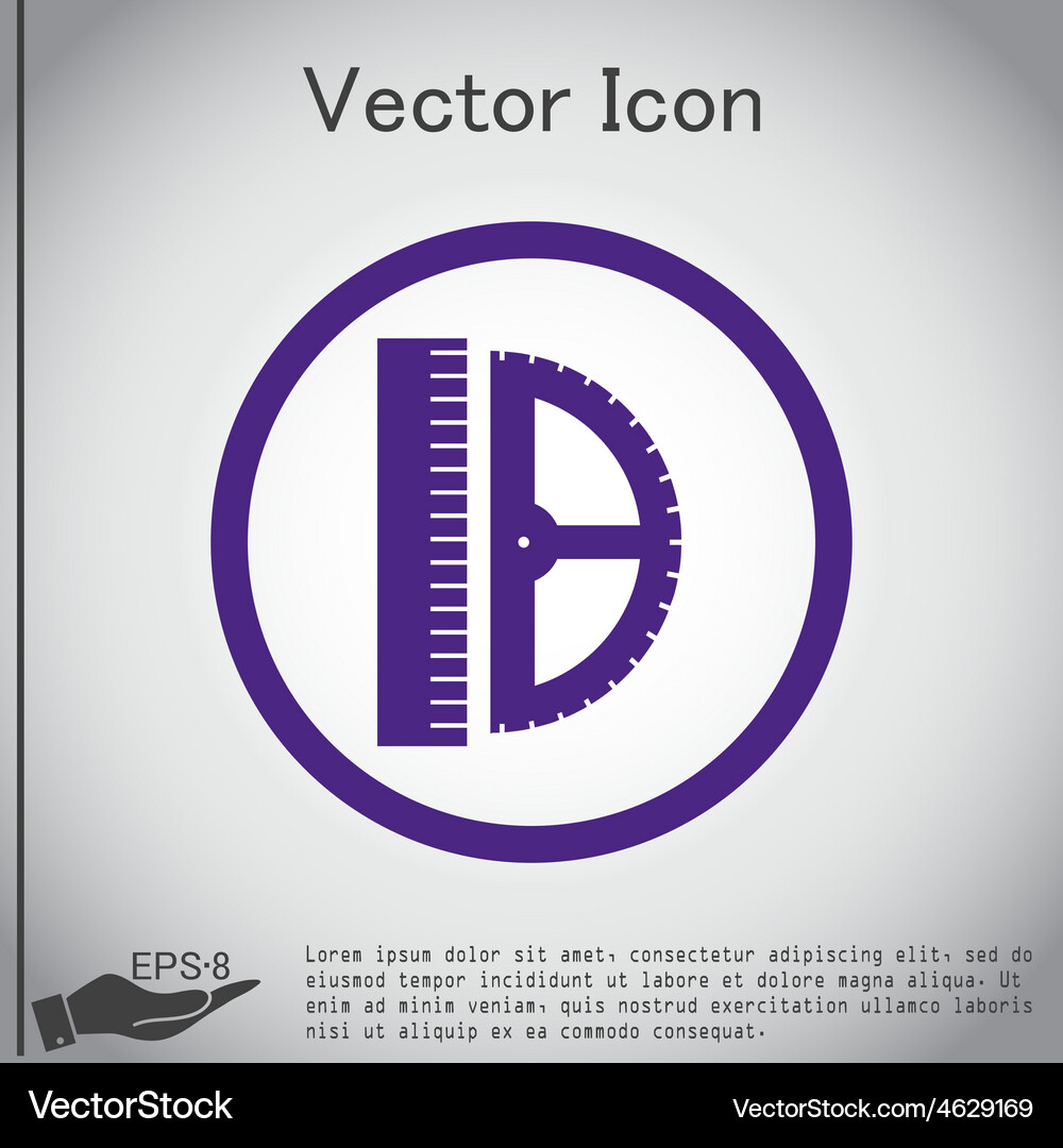 Ruler and protractor characters geometry Vector Image