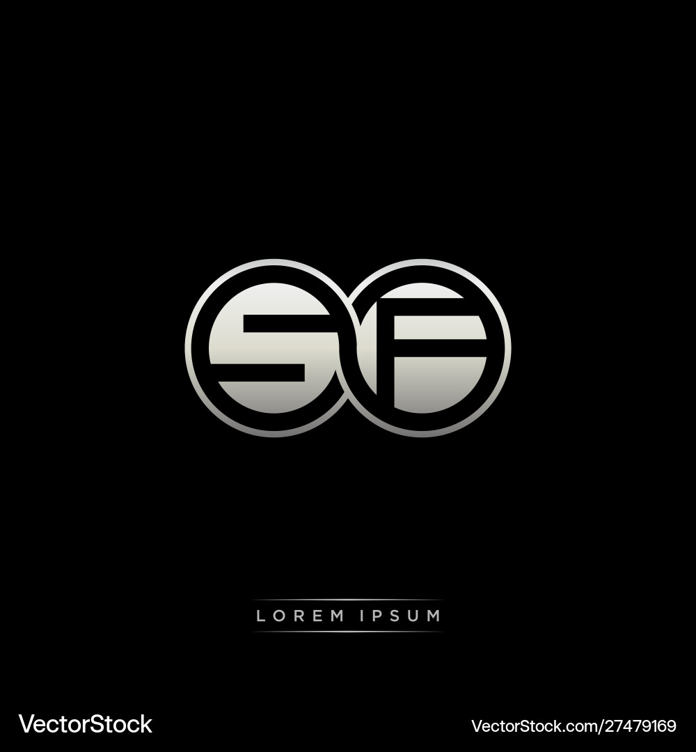 SF Initial Monogram - Linked Circles Vektorbild