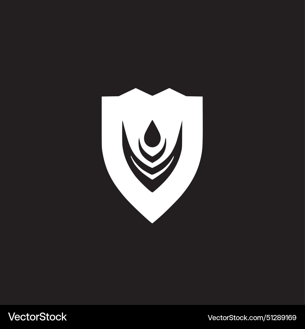 Shield - black and white Royalty Free Vector Image