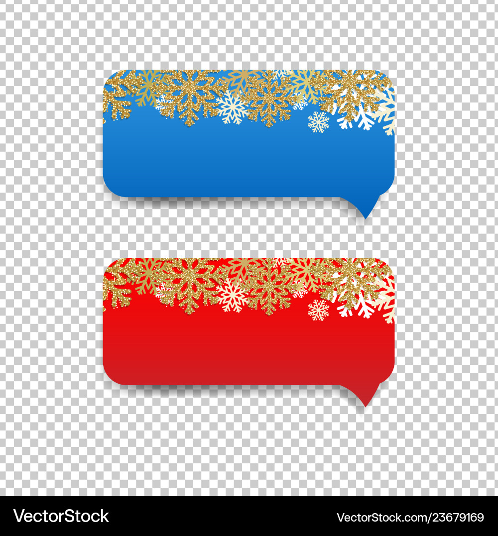 Winter speech bubble with snowflake border vector image