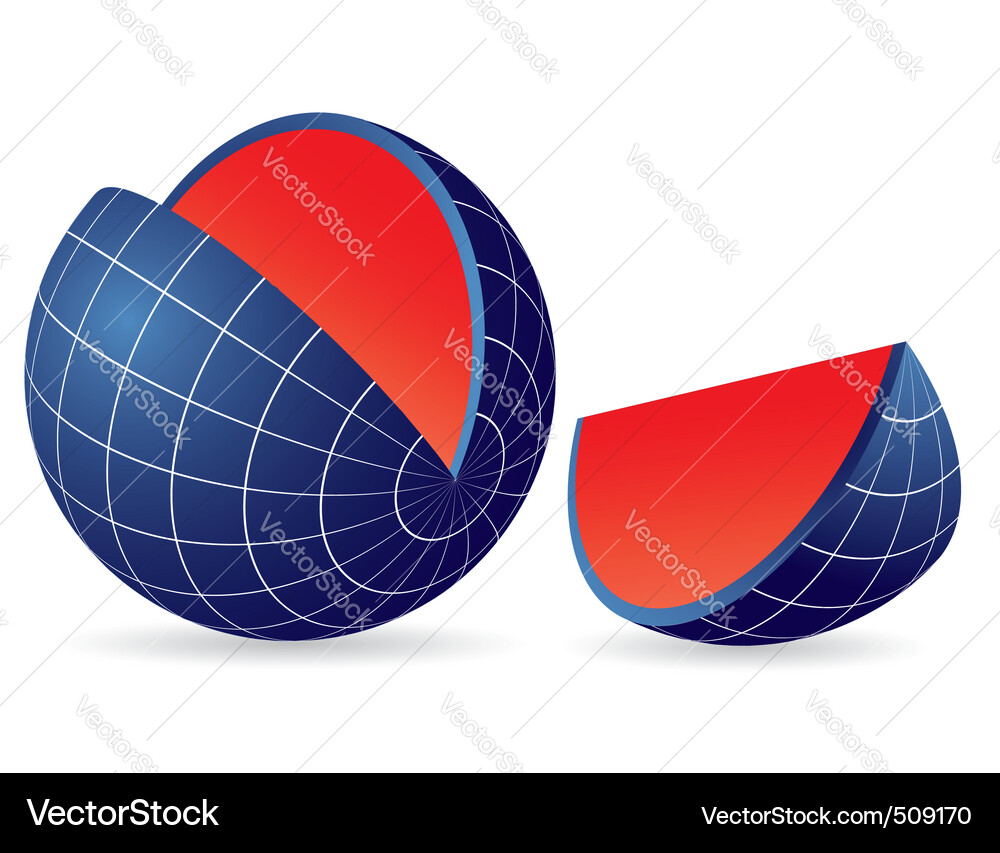 Bunte Globe Slice Vektorbild