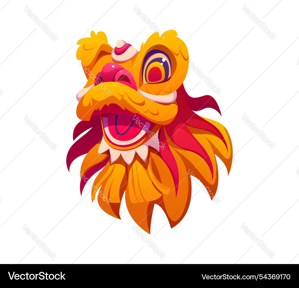 Chinese lion dance head lunar new year holiday Chinese lion dance head lunar new year holiday vector image