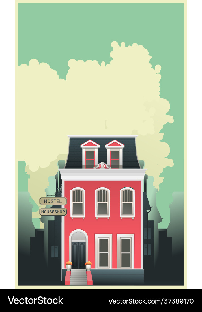 City building two storey house City building two storey house vector image