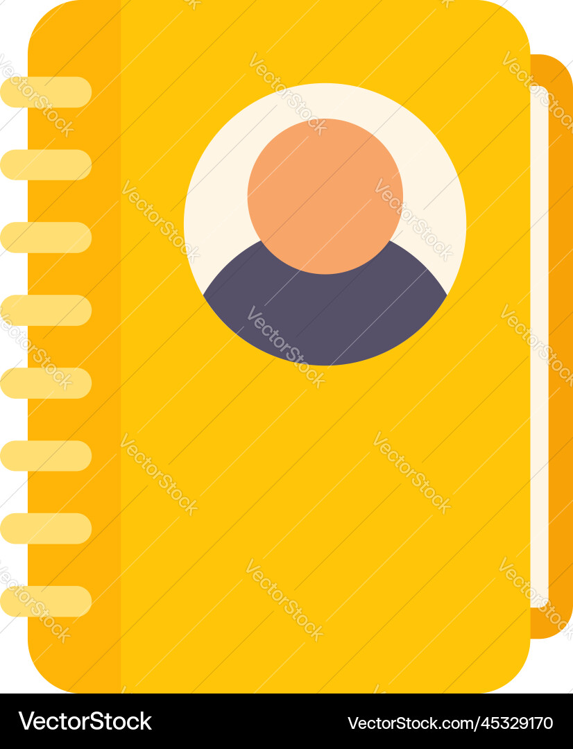 Contact folder icon flat interface button Contact folder icon flat interface button vector image