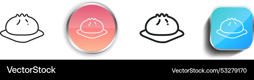 Dimsum icon thin linear regular and button style vector image