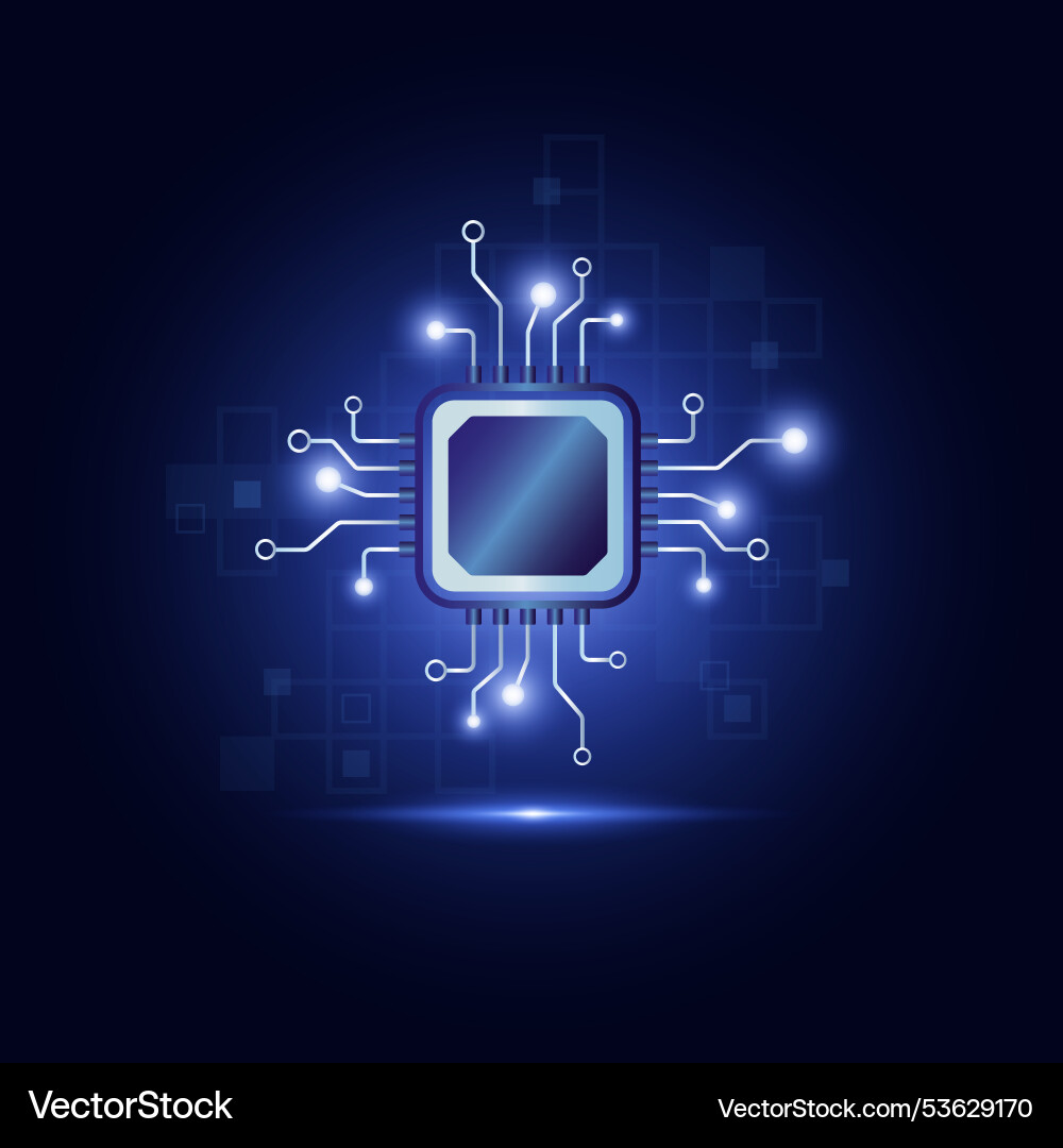 Electronic circuit chip processor smart Electronic circuit chip processor smart Vector Image