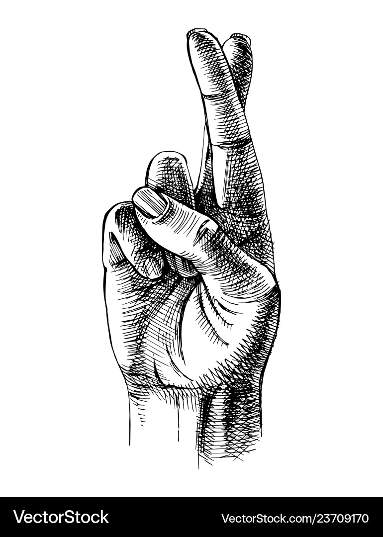 Fingers Crossed - Luck Symbol Vector Image