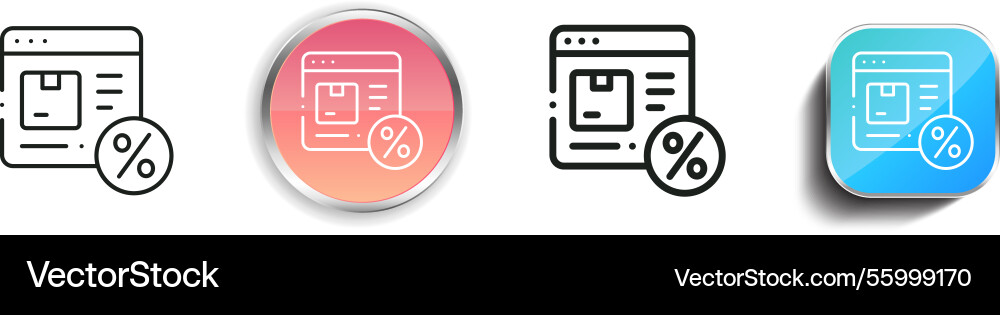 Launching icon thin linear regular and button Vector Image