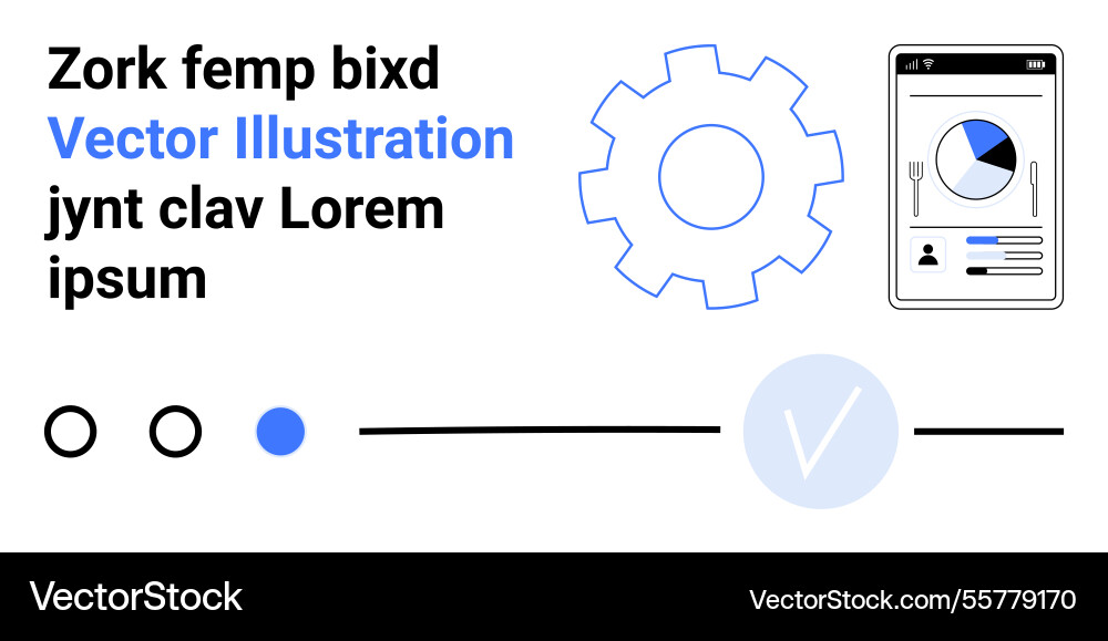 Mobile app layout with gear and data visualization Mobile app layout with gear and data visualization vector image