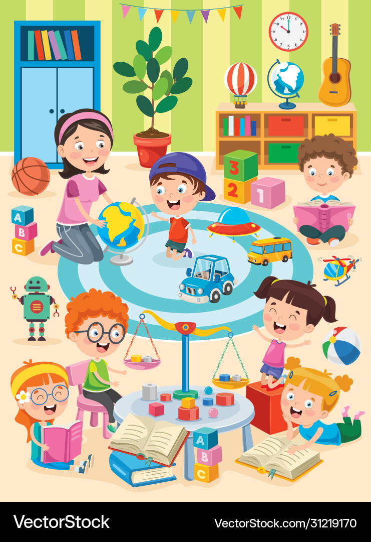 Preschool classroom Royalty Free Vector Image - VectorStock