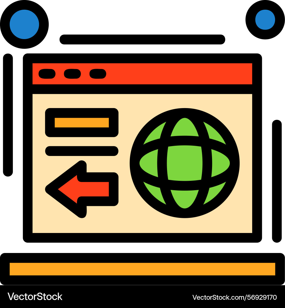 Redirect line filled style icon design Vector Image