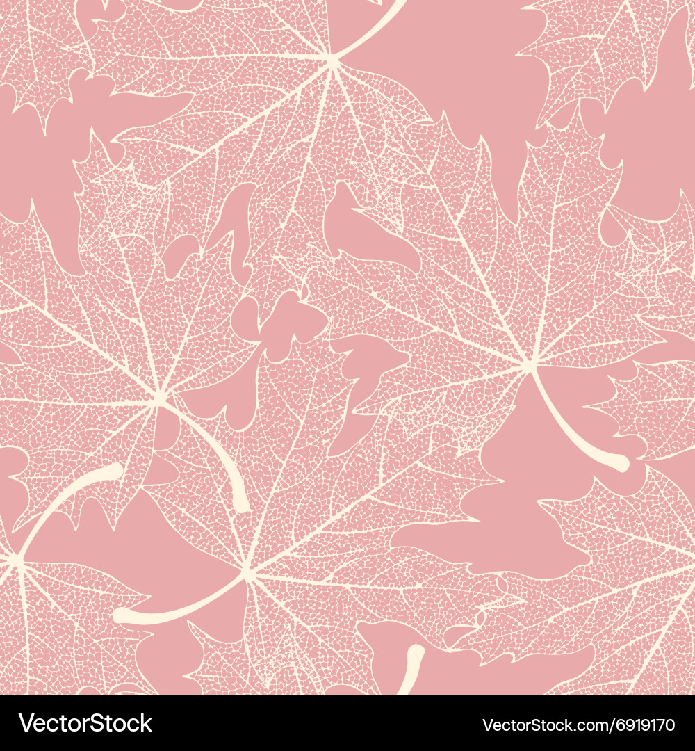 Skeletonized leaves seamless Royalty Free Vector Image