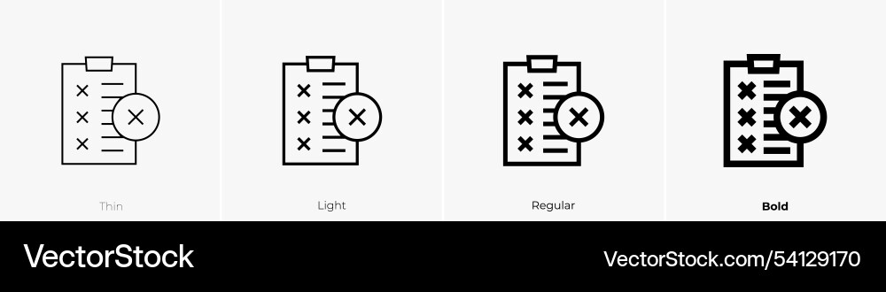 Task icon thin light regular and bold style Task icon thin light regular and bold style vector image