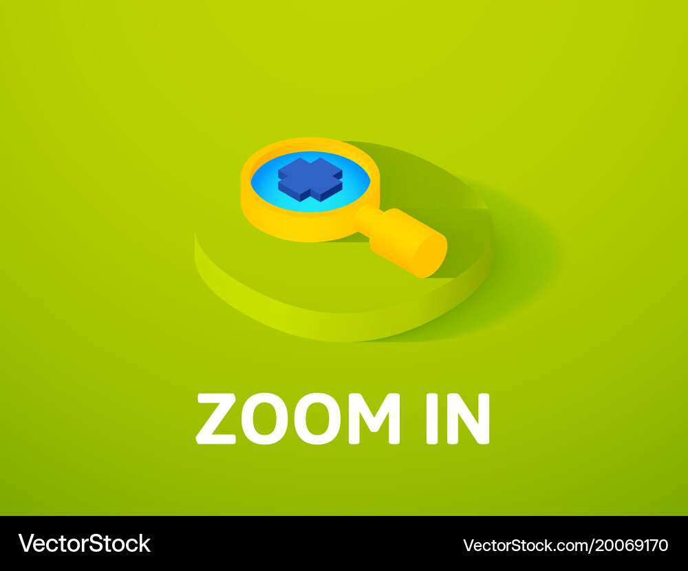 Zoom in isometric icon isolated on color Vector Image