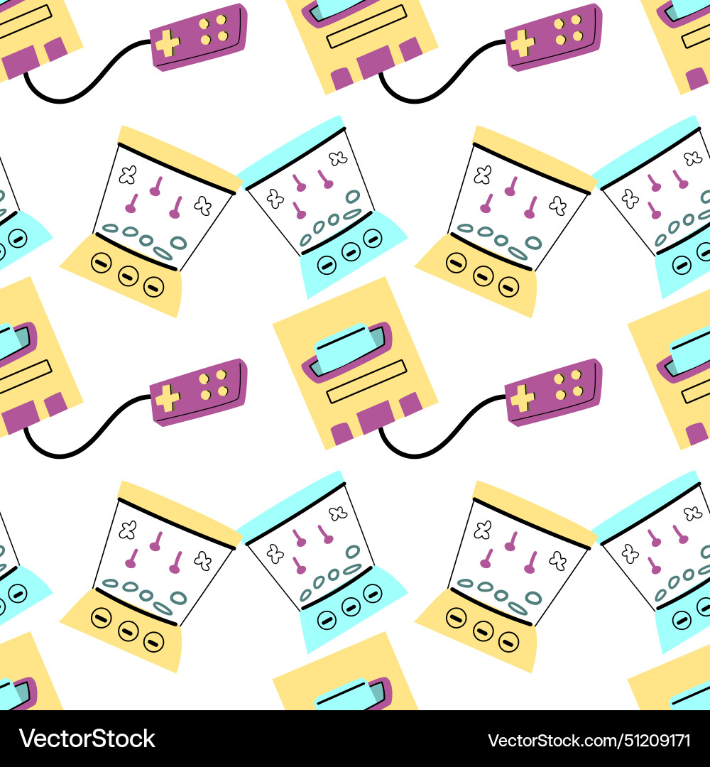 90s retro elements seamless pattern style 90s retro elements seamless pattern style vector image