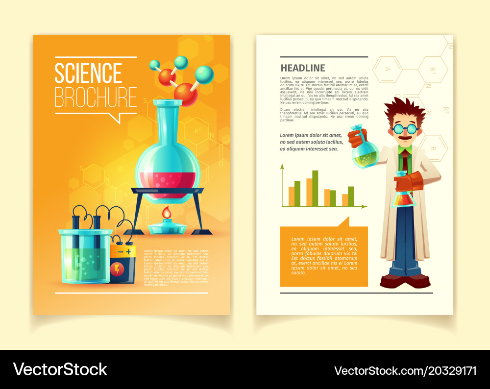 Colorful template of science brochure Royalty Free Vector