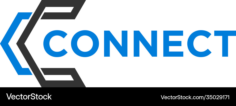 Connect initial c internet logo design vector image