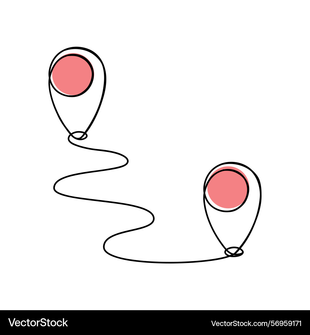 Continuous one line art map pin location Continuous one line art map pin location vector image