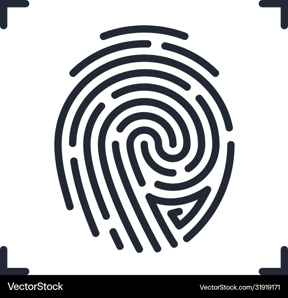 Fingerprint Authentication Icon vector image