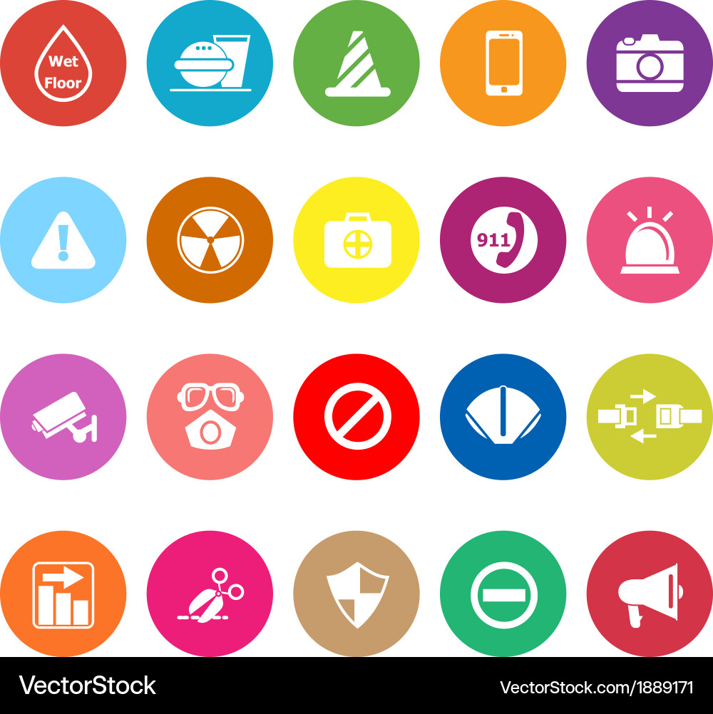 General useful flat icons on white background Vector Image