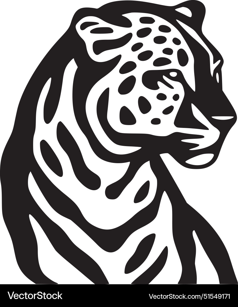 Simplistic Leopard Leopard - minimalist and simple silhouette Vector Image