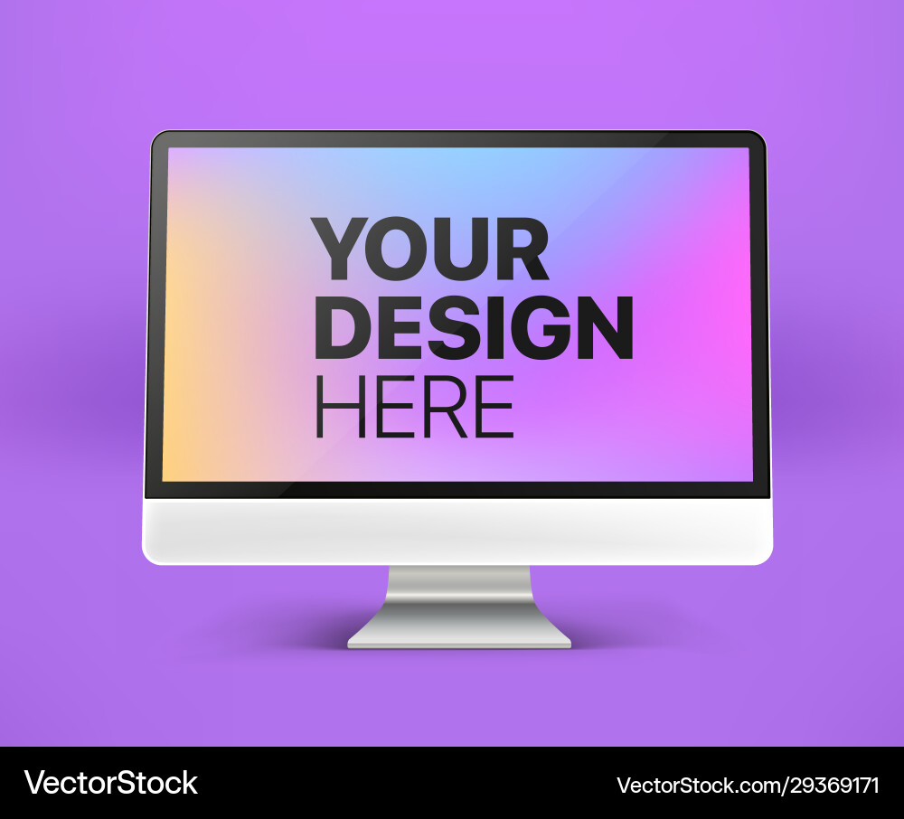 Modern computer with abstract background place Vector Image
