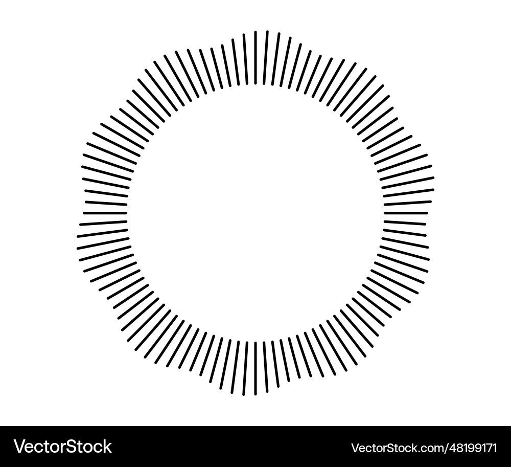 Radial wave sound lines circular frame Radial wave sound lines circular frame Vector Image