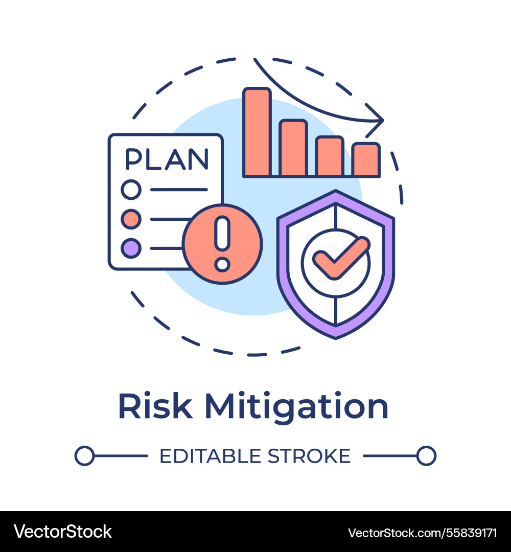Risk mitigation multi color concept icon Risk mitigation multi color concept icon vector image
