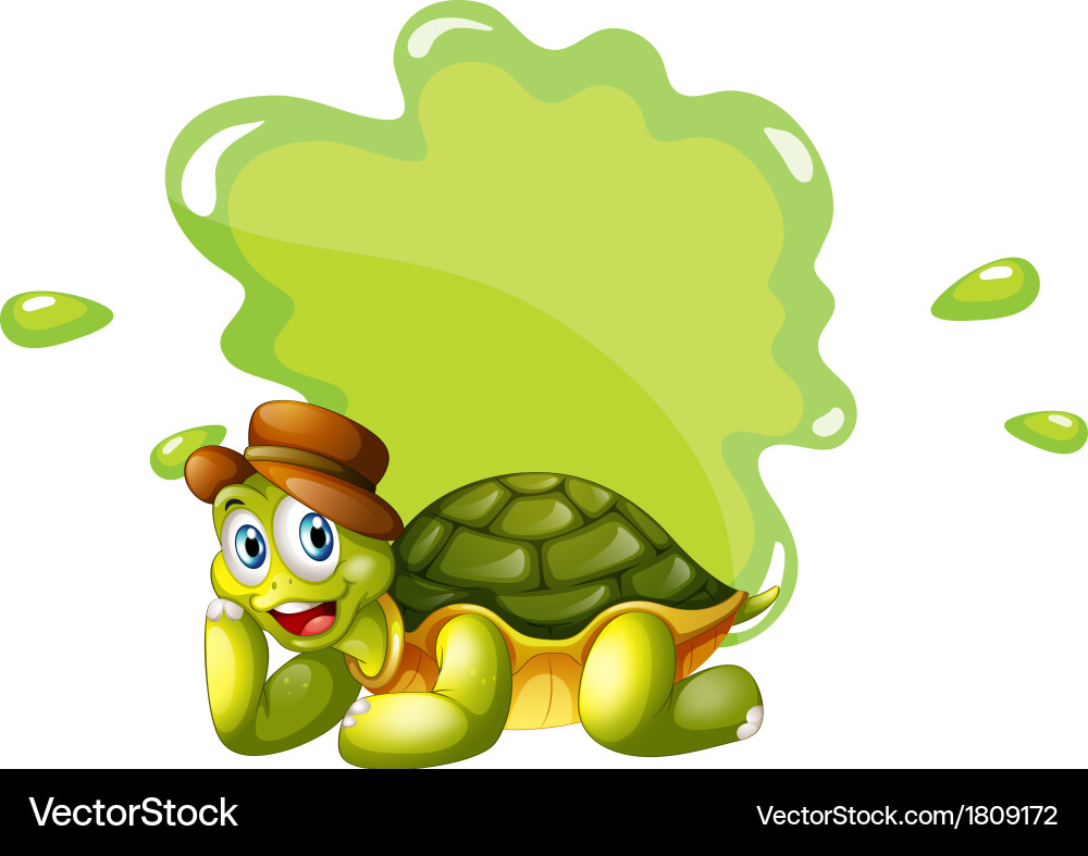 A turtle at the bottom of an empty template vector image