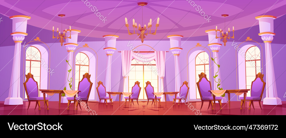 Castle ballroom interior royal background Castle ballroom interior royal background vector image