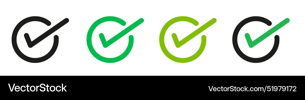 Checkbox icon for correct answers and successful Vector Image