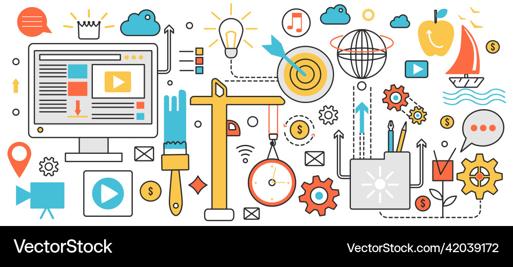 Design creation process technology project Vector Image