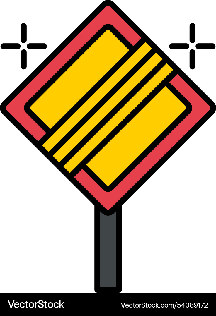 End of priority line filled icon design vector image
