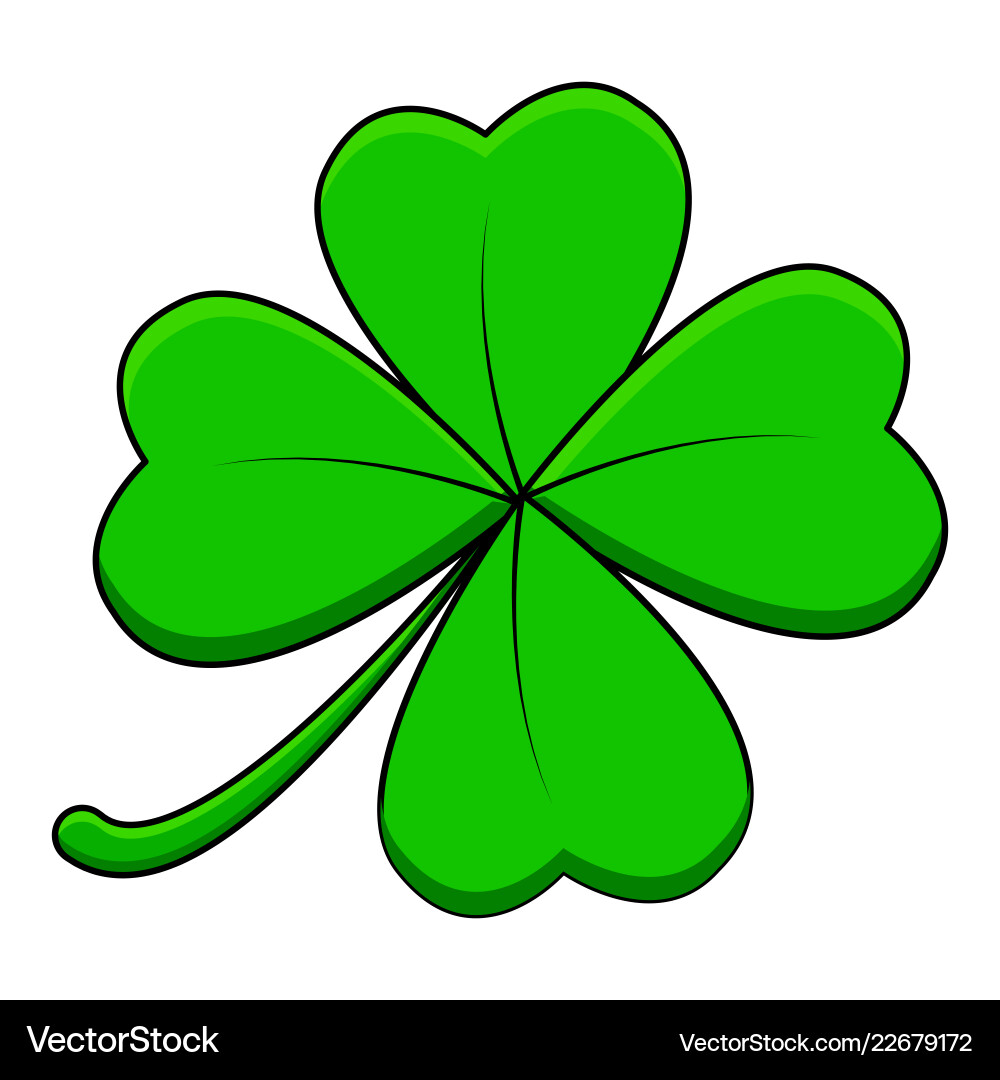 Four leaf clover design isolated on white vector image